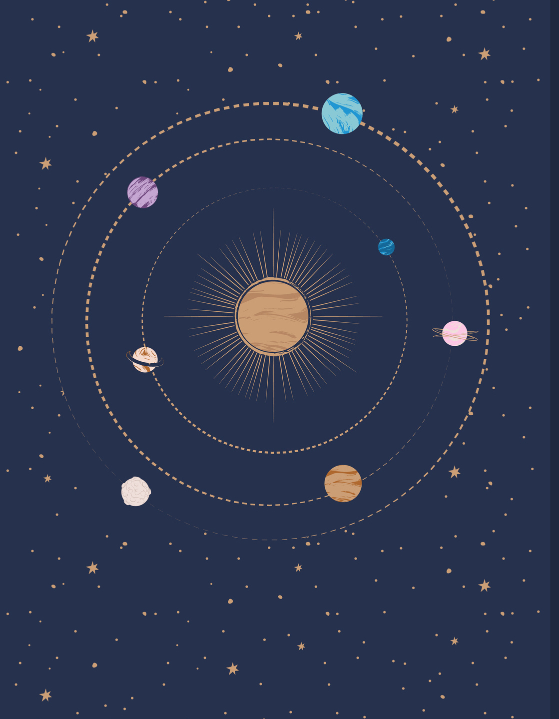 Collection of space and mysterious illustrations for stories templates